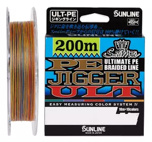 Шнур Sunline PE-Jigger ULT 200м (multicolor) #1.5/0.205мм 25lb/11.0кг (1658-10-36)