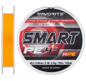 Шнур Favorite Smart PE 4x 150м (оранж.) # 2.5 / 0.25мм 13кг 29lb (1693-10-21)